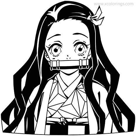 Anime Demon Slayer Coloring Pages Nezuko - XColorings.com