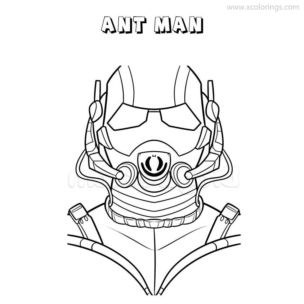 Free Ant Man Head Coloring Pages printable