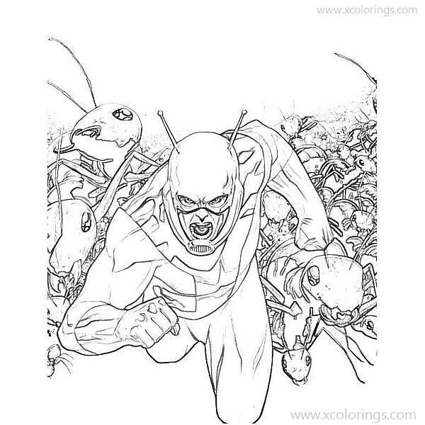 Free Ant Man and Ants Coloring Pages printable