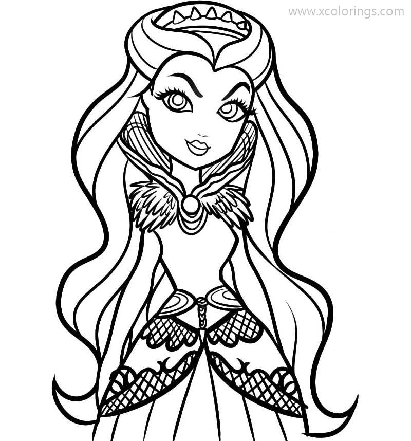 Free Beautiful Raven Queen from Ever After High Coloring Pages printable