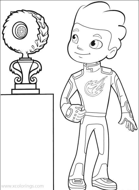 Free Blaze and the Monster Machines Coloring Pages AJ Winned the Game printable