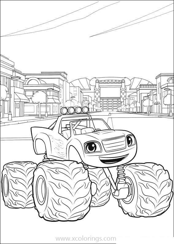 Free Blaze and the Monster Machines Coloring Pages Blaze In The Town printable