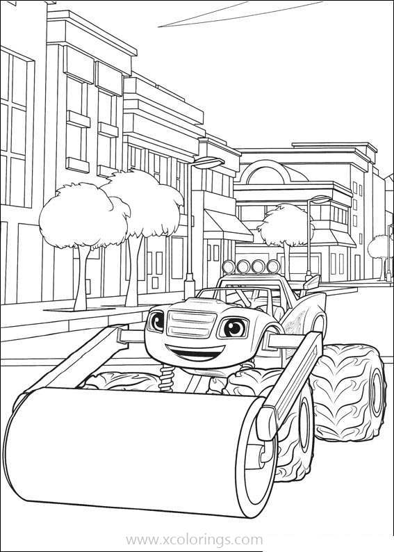 Free Blaze and the Monster Machines Coloring Pages Blaze Transformed As A Roller printable