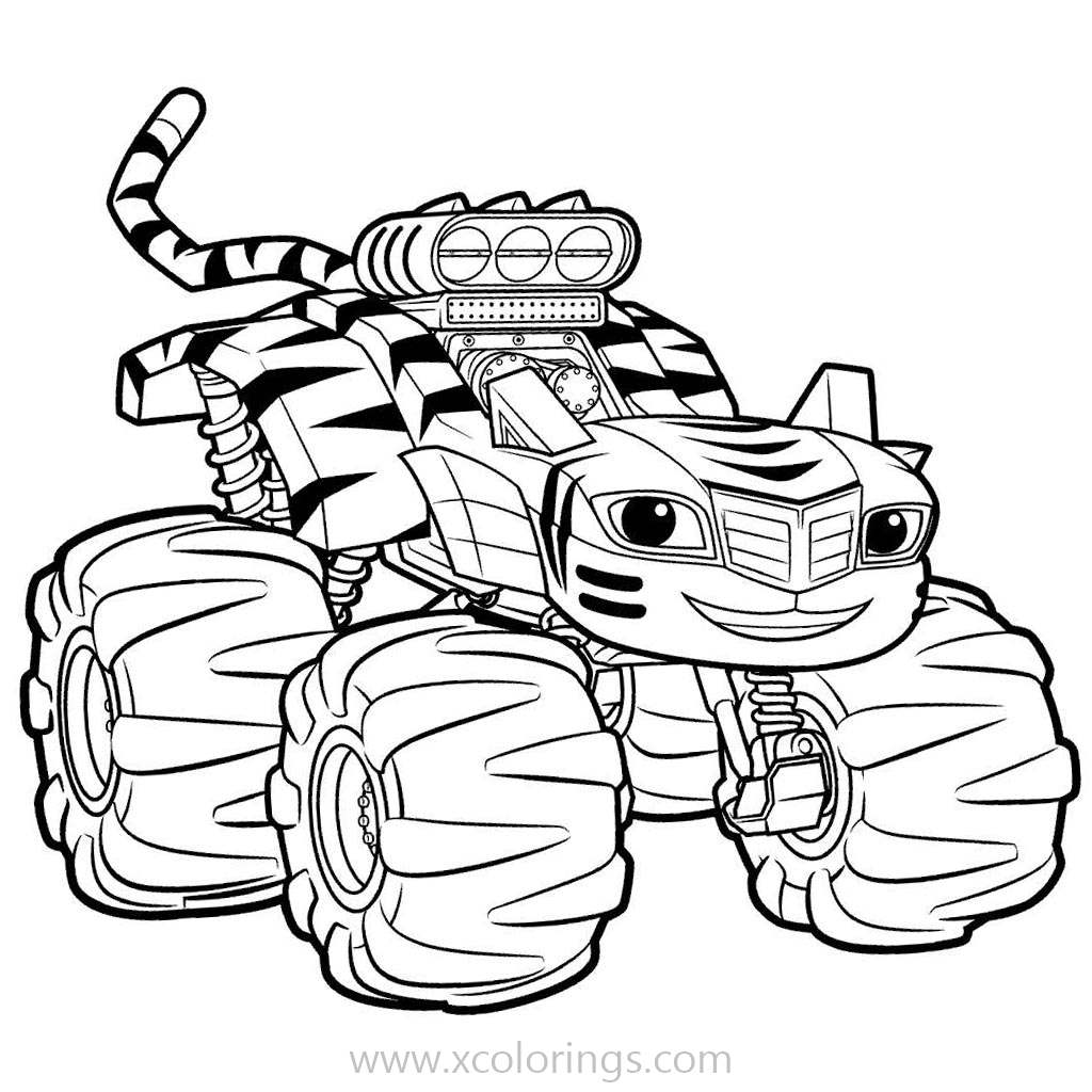 Free Blaze and the Monster Machines Coloring Pages Blaze Wild Wheels Stripes printable