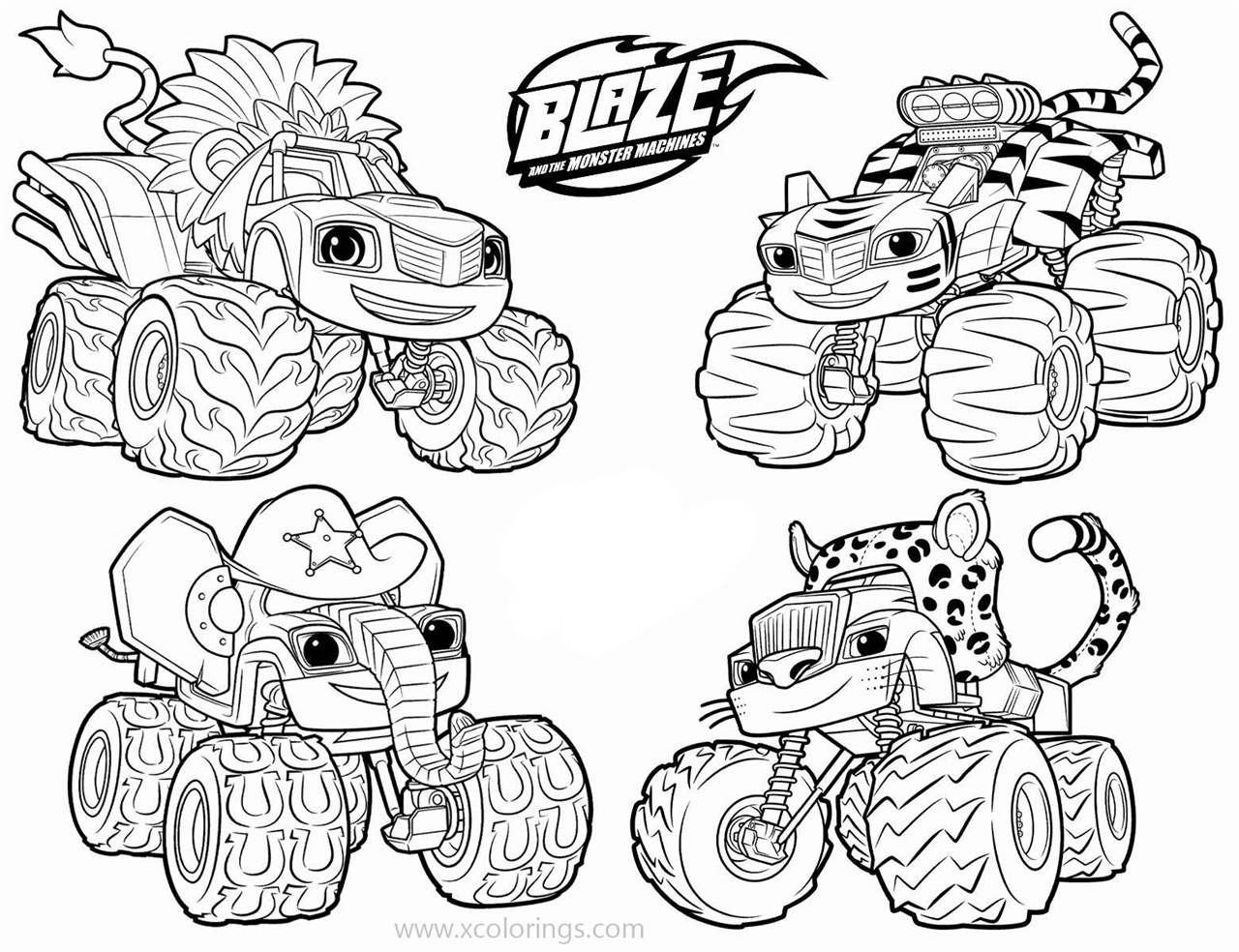 Free Blaze and the Monster Machines Coloring Pages Blaze Wild Wheels printable