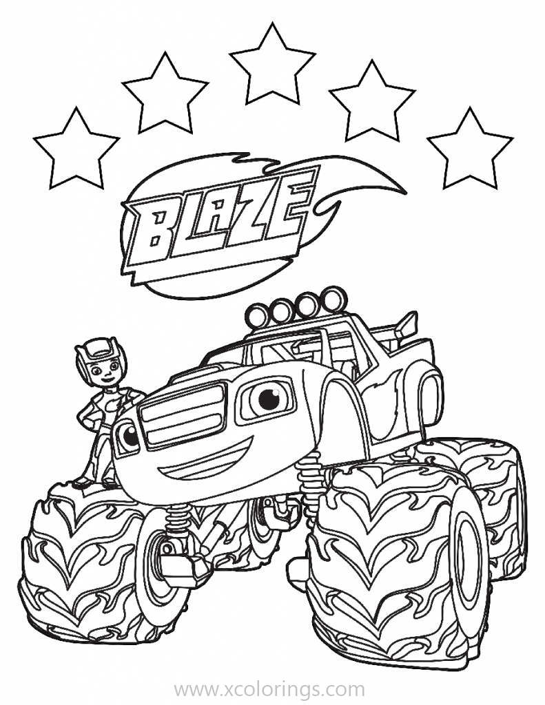 Free Blaze and the Monster Machines Coloring Pages Blaze and AJ printable