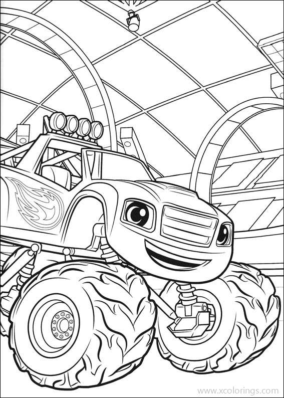 Blaze and the Monster Machines Coloring Pages Blaze is Happy ...