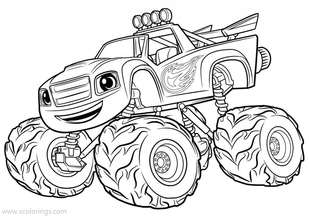 Free Blaze and the Monster Machines Coloring Pages Blaze is Smiling printable