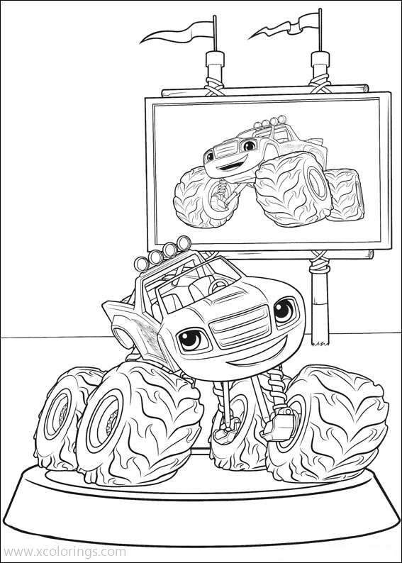 Free Blaze and the Monster Machines Coloring Pages Blaze is Winner printable