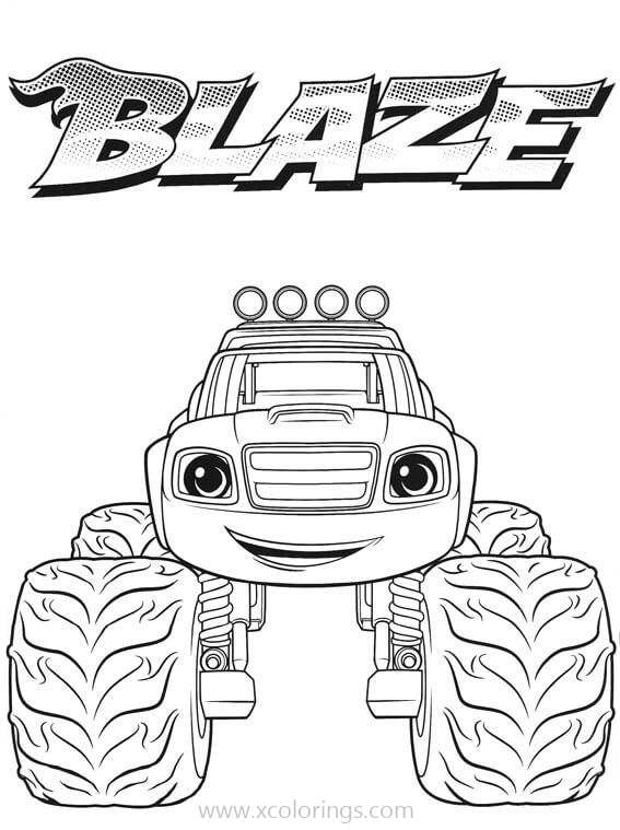 Free Blaze and the Monster Machines Coloring Pages Blaze with Four Lights On The Top printable
