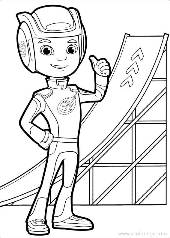 Blaze and the Monster Machines Coloring Pages Boy AJ - XColorings.com