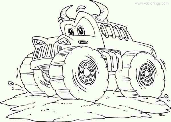 Free Blaze and the Monster Machines Coloring Pages Bull Truck printable