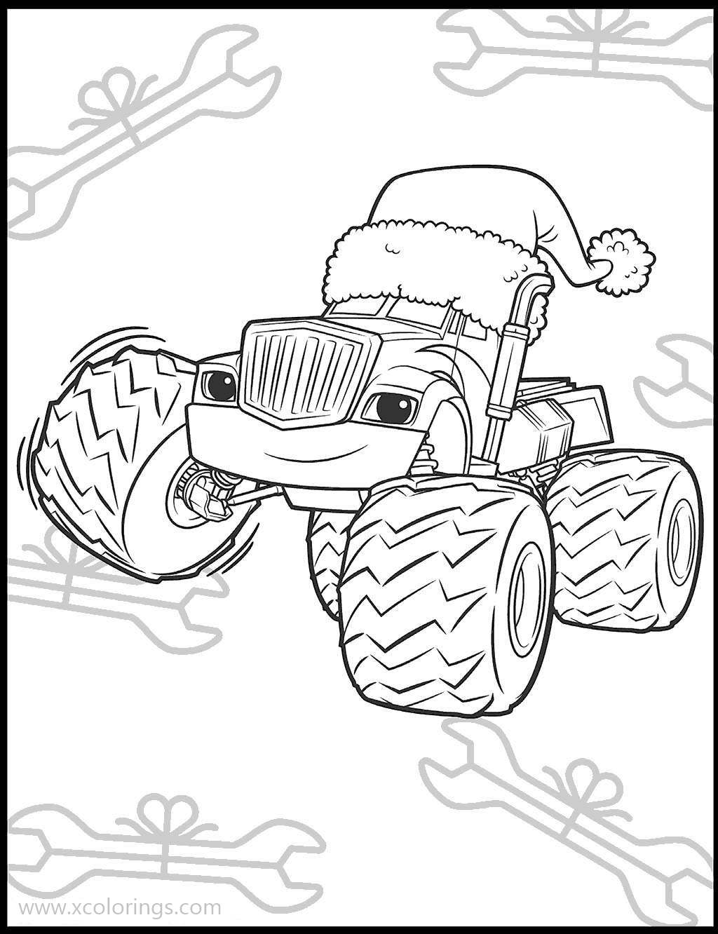 Free Blaze and the Monster Machines Coloring Pages Christmas Activity Sheets printable