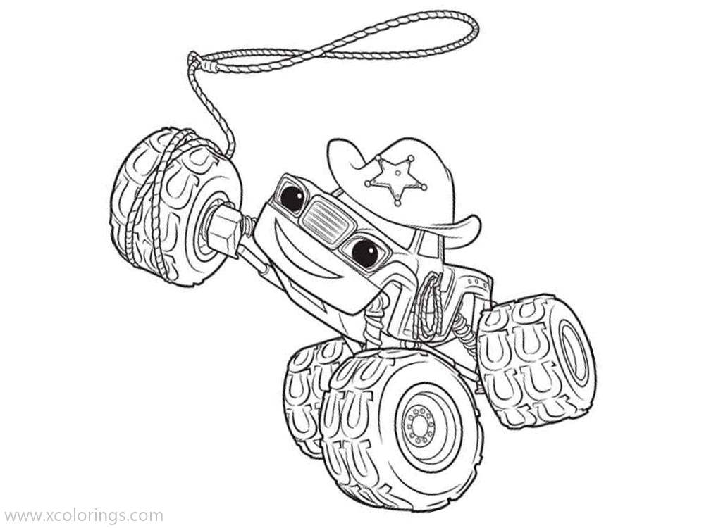 Free Blaze and the Monster Machines Coloring Pages Cowboy Starla printable