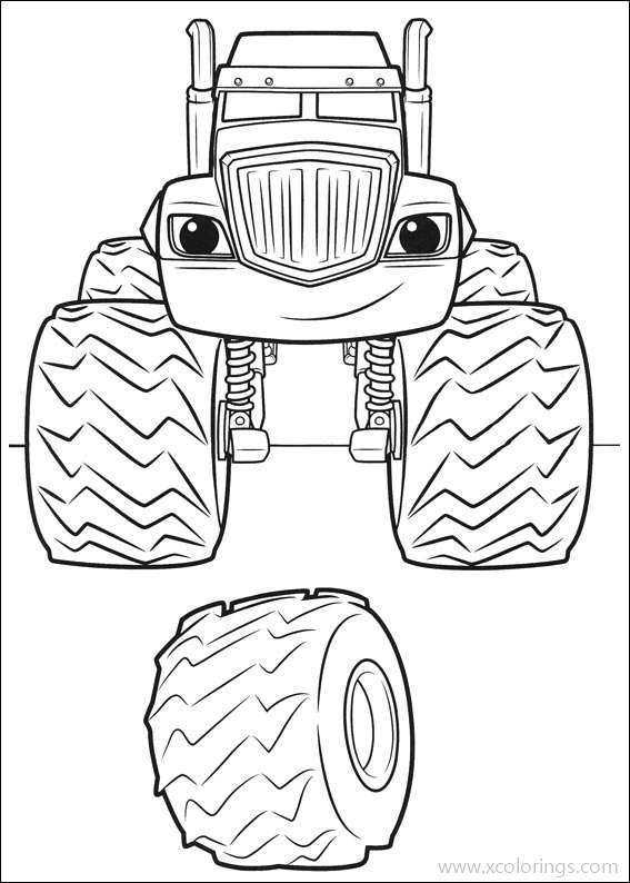 Free Blaze and the Monster Machines Coloring Pages Crusher Found A Wheel printable