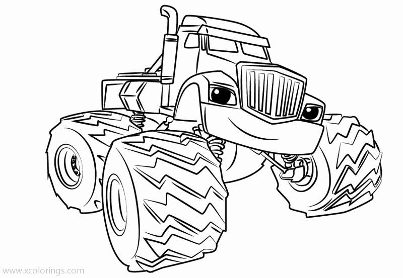 Free Blaze and the Monster Machines Coloring Pages Crusher Likes to Cheat printable
