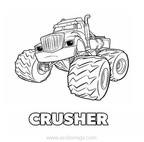 Free Blaze and the Monster Machines Coloring Pages Crusher is So Sad printable
