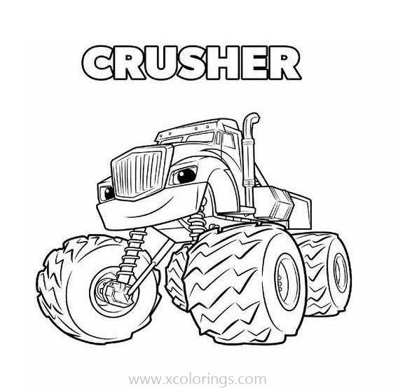 Free Blaze and the Monster Machines Coloring Pages Crusher is from Axle City printable