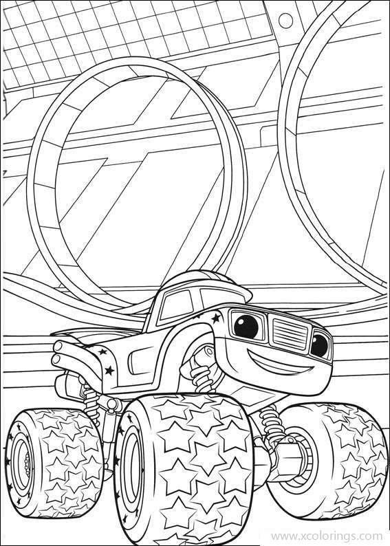 Free Blaze and the Monster Machines Coloring Pages Darington Ready for Race printable