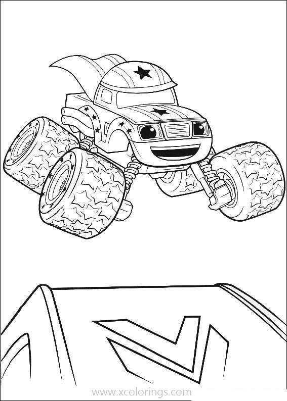 Free Blaze and the Monster Machines Coloring Pages Darington is Jumping printable