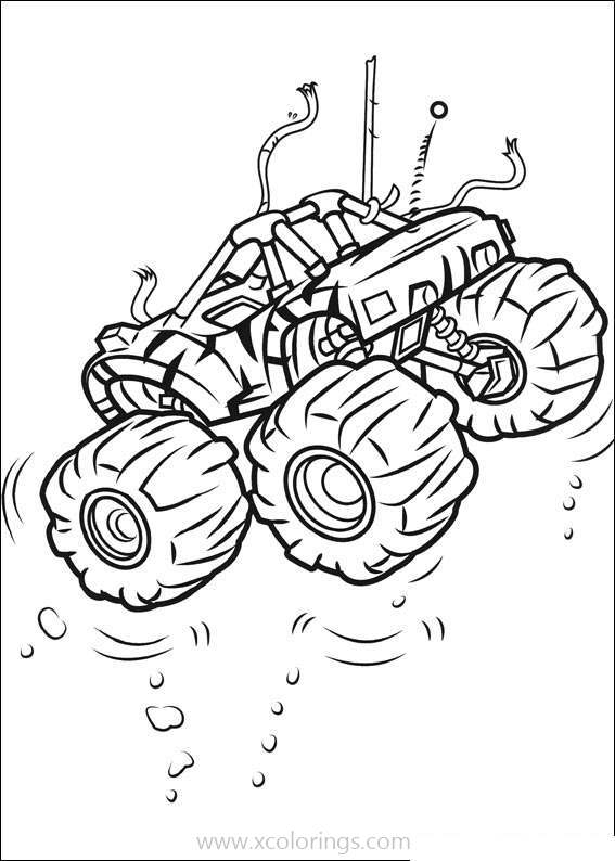 Free Blaze and the Monster Machines Coloring Pages Fell Into The Water printable