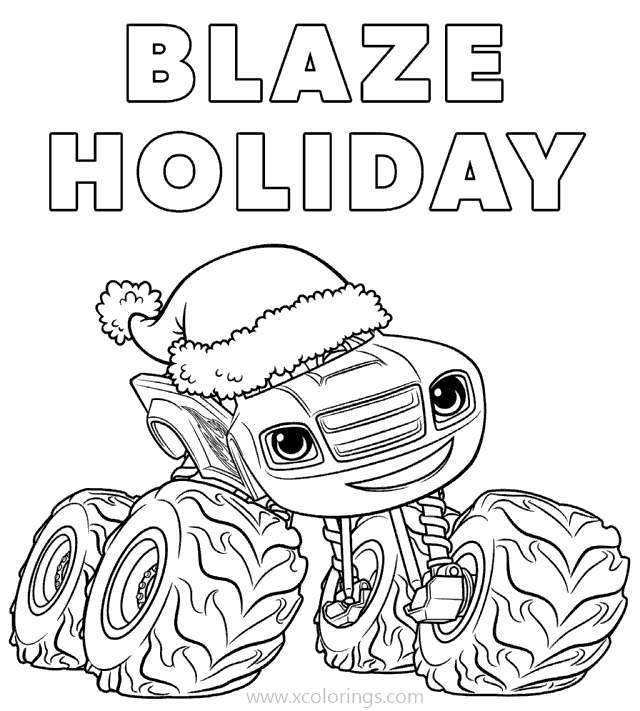 Free Blaze and the Monster Machines Coloring Pages For Christmas printable