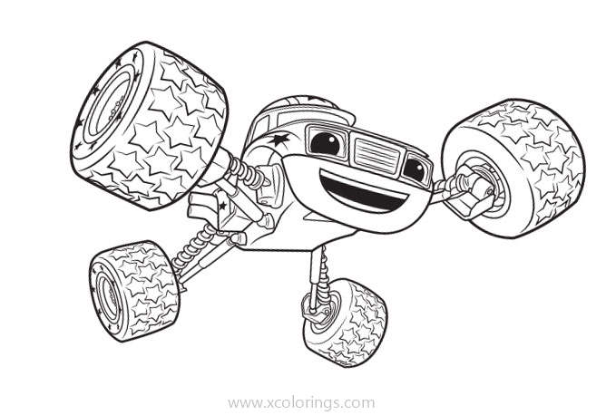 Free Blaze and the Monster Machines Coloring Pages Happy Darington printable