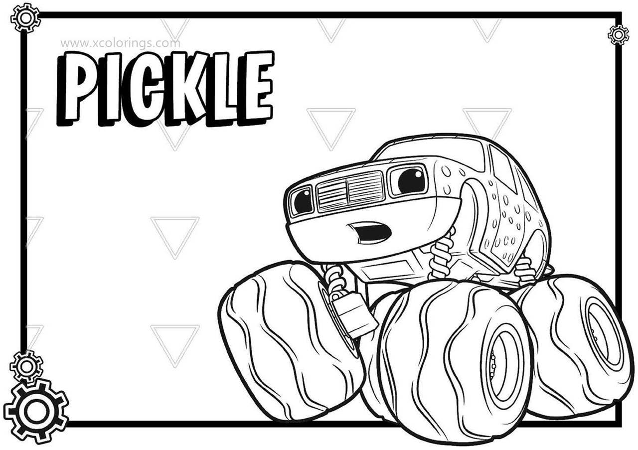 Free Blaze and the Monster Machines Coloring Pages Sidekick Pickle printable