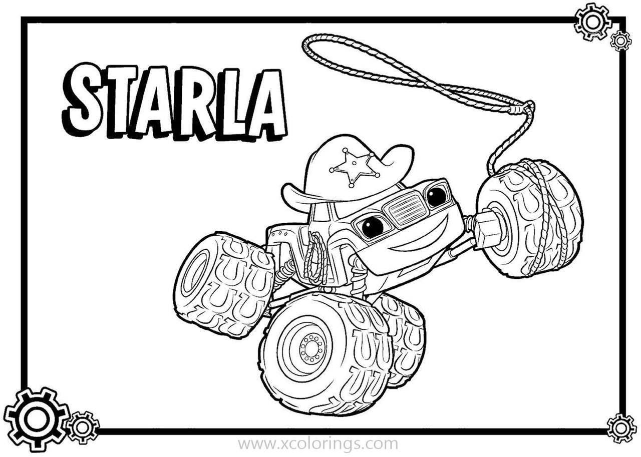 Free Blaze and the Monster Machines Coloring Pages Starla Is a Girl printable