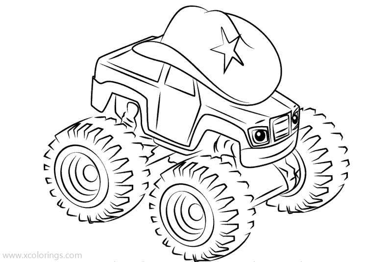 Free Blaze and the Monster Machines Coloring Pages Starla is A Cowgirl printable