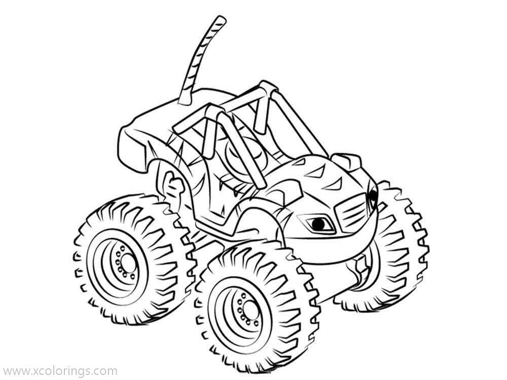 Free Blaze and the Monster Machines Coloring Pages Stripes Has A Tail printable