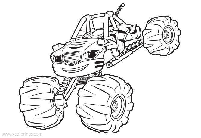 Free Blaze and the Monster Machines Coloring Pages Stripes from Jungle Treehouse printable