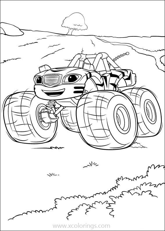 Free Blaze and the Monster Machines Coloring Pages Stripes is Running printable