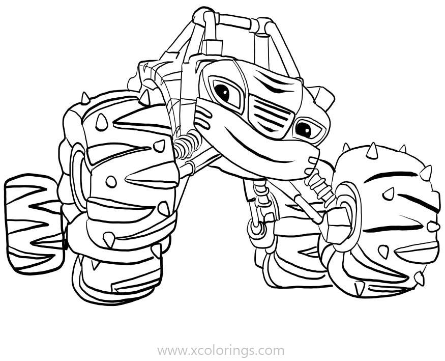 Blaze and the Monster Machines Coloring Pages Stripes - XColorings.com