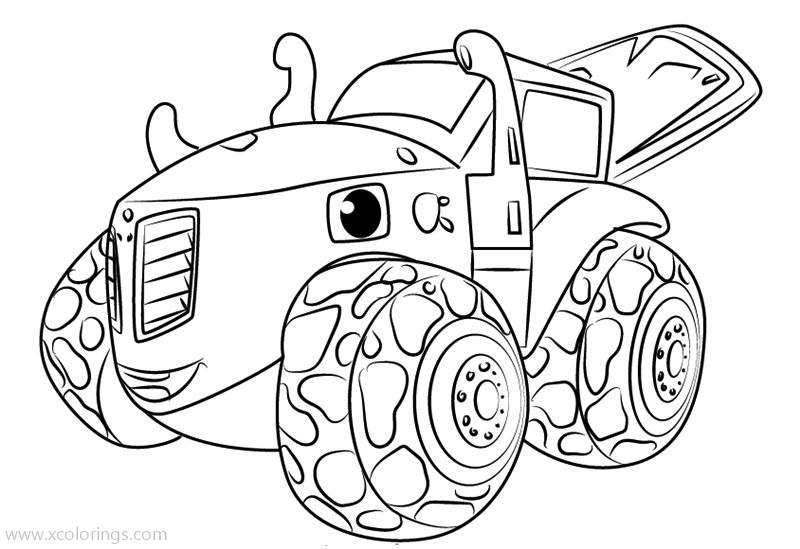 Free Blaze and the Monster Machines Coloring Pages Transformed Truck printable
