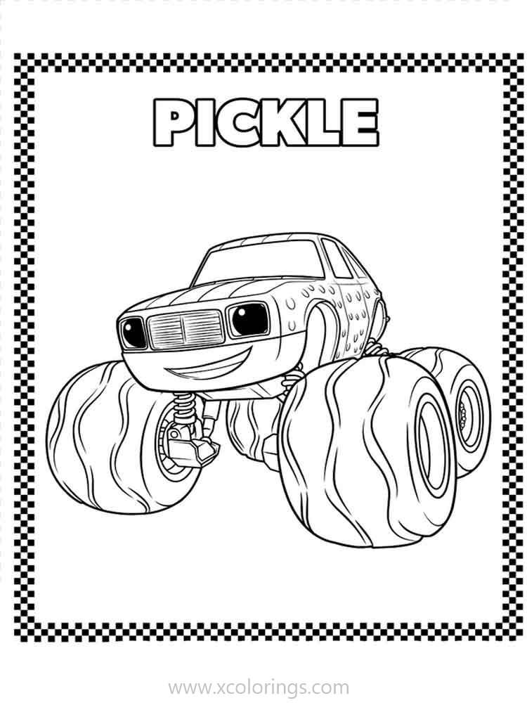 Free Blaze and the Monster Machines Pickle Coloring Pages printable