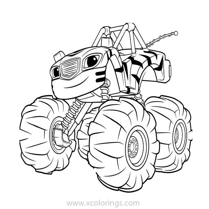 Blaze and the Monster Machines Stripes Coloring Pages - XColorings.com