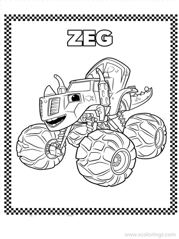 Free Blaze and the Monster Machines ZEG Coloring Pages printable