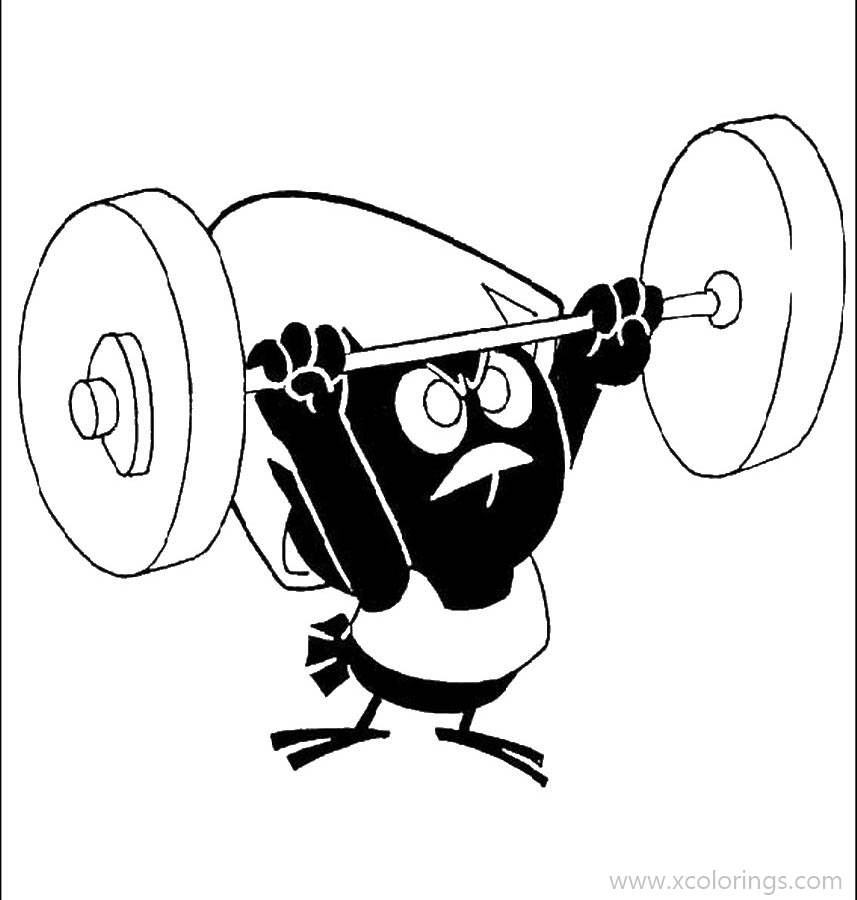 Free Calimero Coloring Pages Play Weightlifting printable