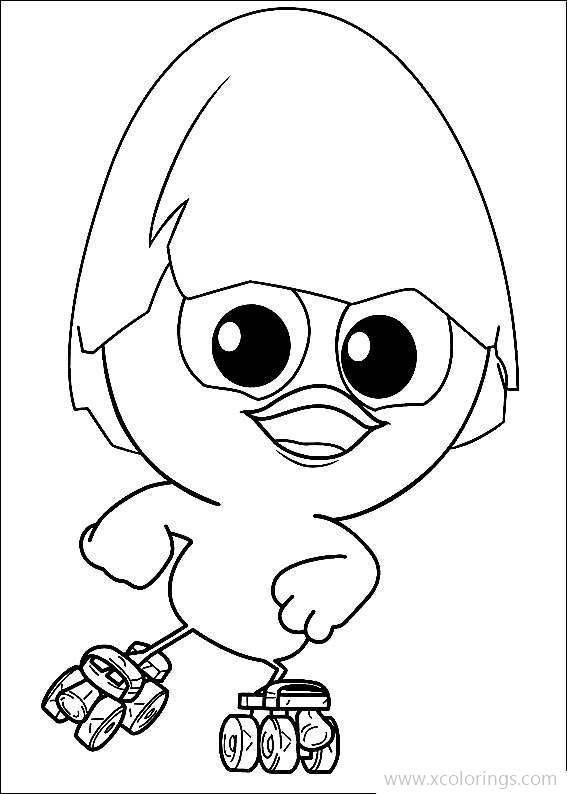 Free Calimero Coloring Pages Playing Roller Skating printable