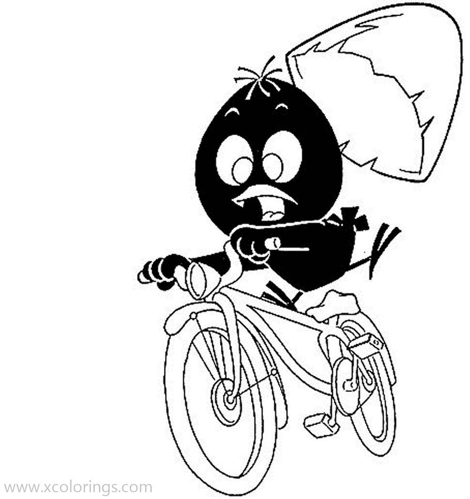 Free Calimero Coloring Pages Riding A Bicycle printable