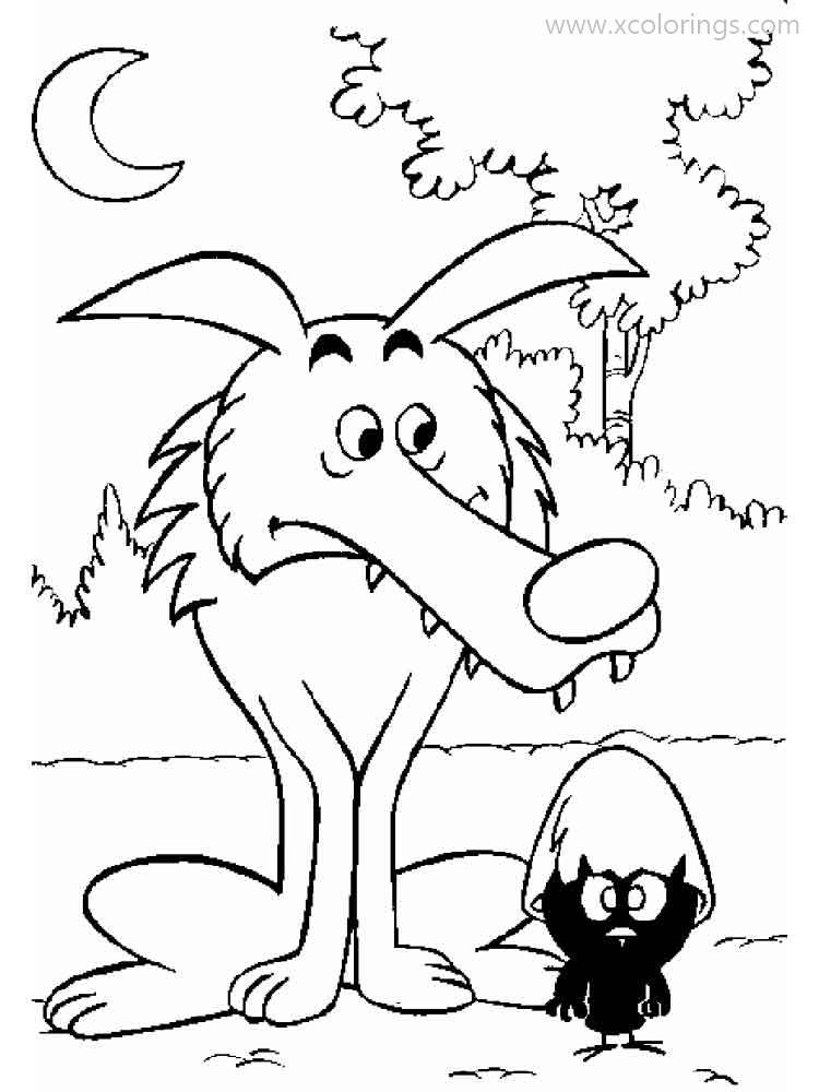 Free Calimero and Wolf Coloring Pages printable