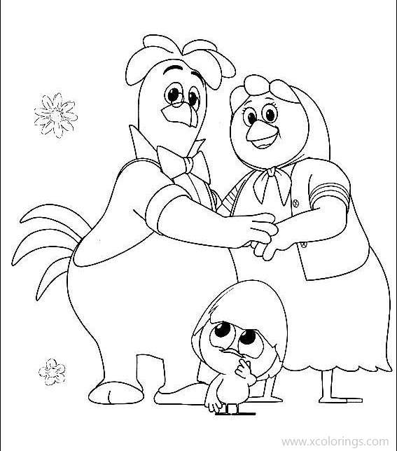 Free Calimero with Dad and Mom Coloring Pages printable
