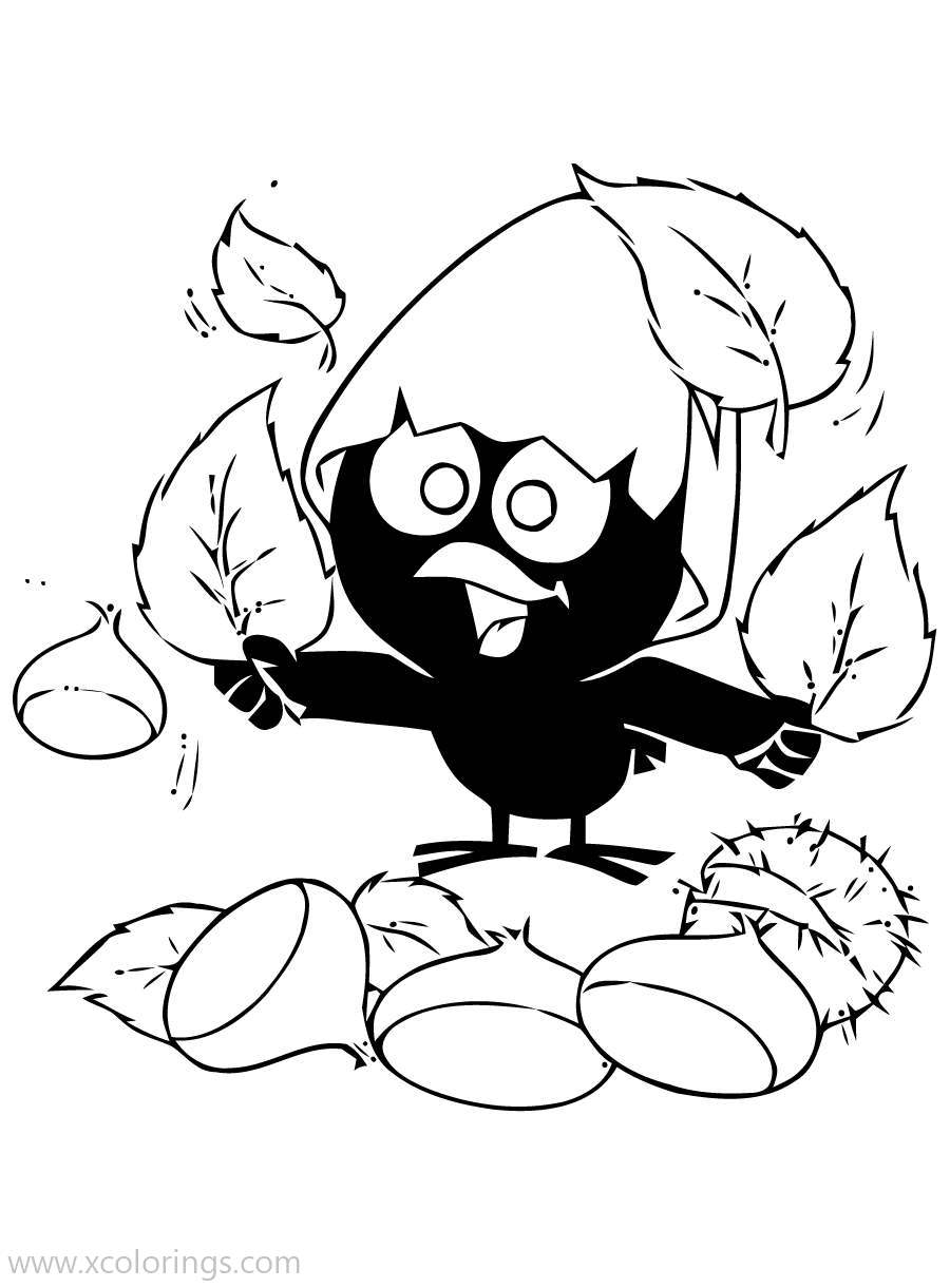 Free Calimero with Leaves Coloring Pages printable
