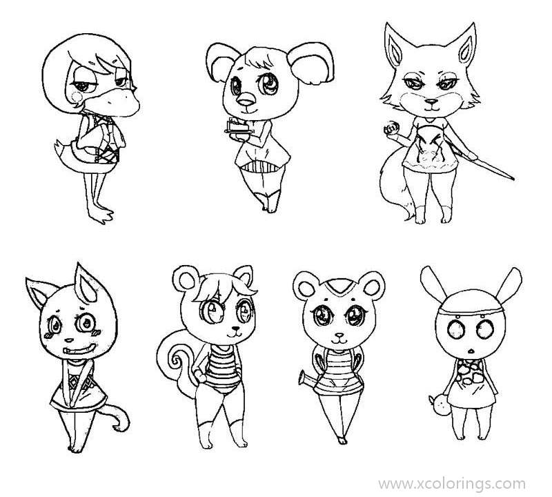 Free Characters from Animal Crossing Coloring Pages printable