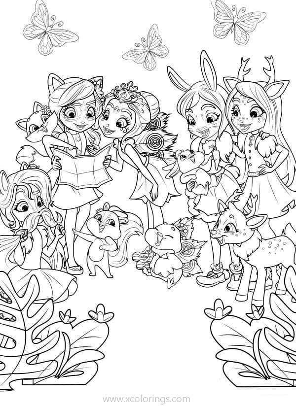 Free Characters from Enchantimals Coloring Pages printable