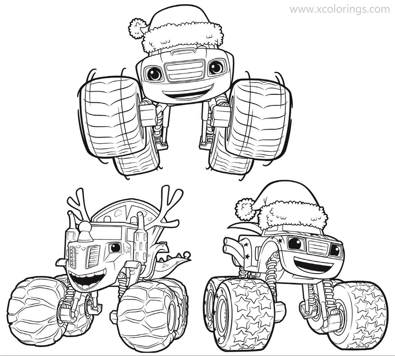 Free Christmas Blaze and the Monster Machines Coloring Pages printable