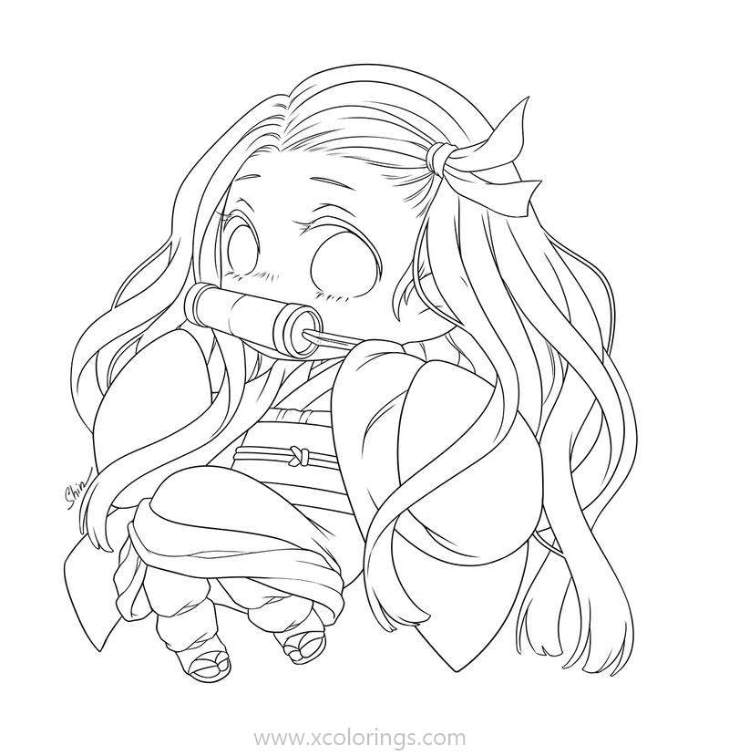 Demon Slayer Character Nezuko Coloring Pages - XColorings.com