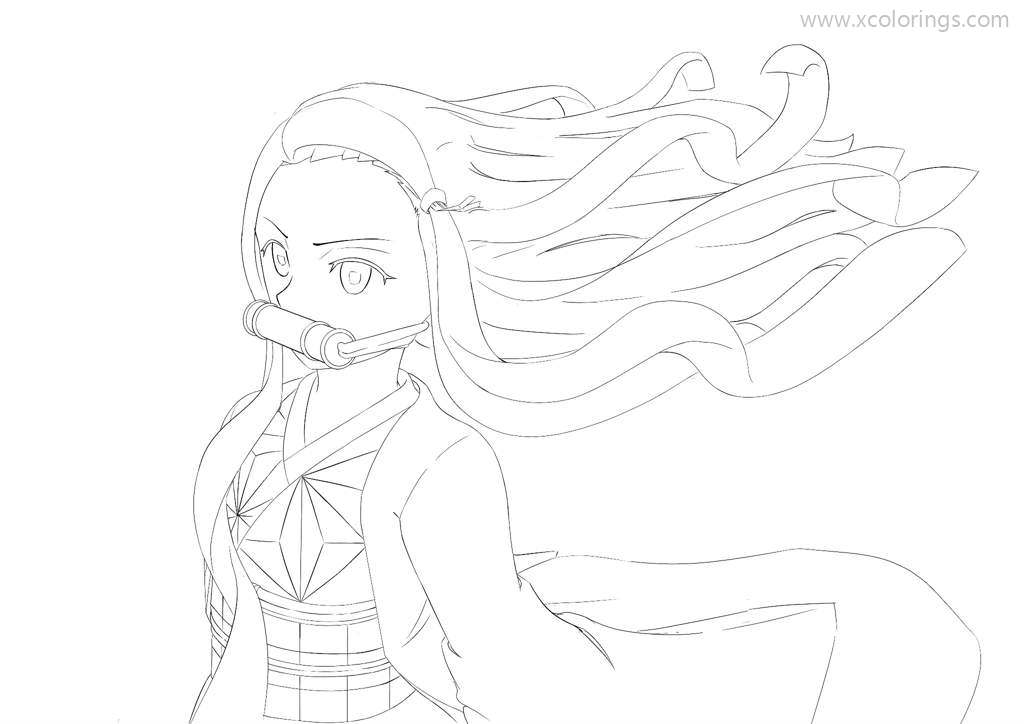 Demon Slayer Coloring Pages Brave Girl Nezuko XColorings Demon Slayer Coloring Pages Brave Girl Nezuko XColorings