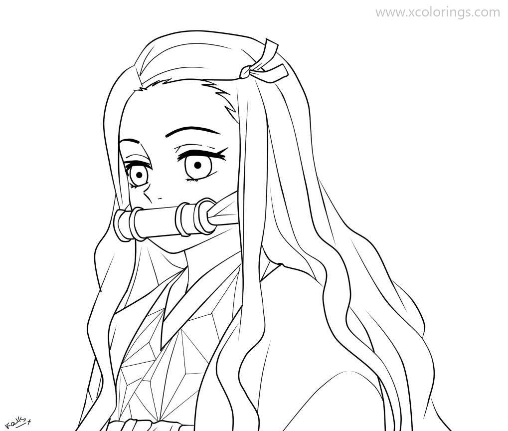 Free Demon Slayer Coloring Pages Nezuko Fan Fiction printable